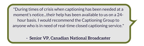 The Captioning Group | Client Testimonial